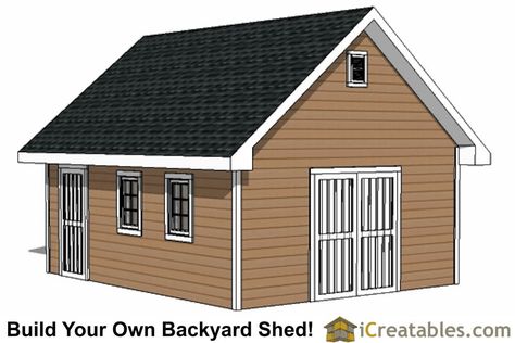 16x20 Traditional Shed Plans | Build Your Own Large Shed Shed Cupola, Shed Plans 16x20, Storage Building Plans, Shed Design Plans, Small Shed Plans, Diy Storage Shed Plans, Shed Plans 12x16, Workshop Shed, Diy Storage Shed