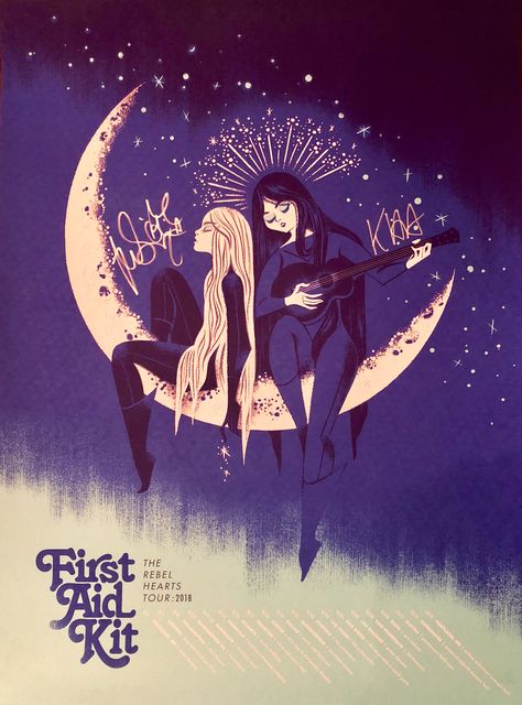 First Aid Kit Band Poster, First Aid Kit Band Aesthetic, First Aid Kit Poster, First Aid Kit Band, Moon Mushroom Tattoo, Julia Jacklin, Moon Mushroom, Mushroom Tattoo, Greek Theatre