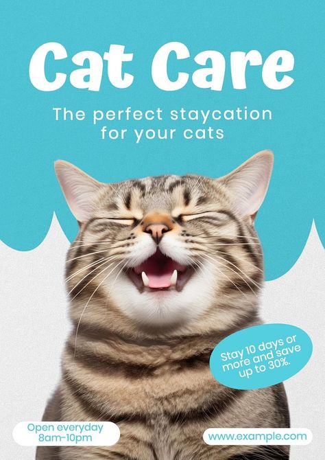 Cat care poster template | premium image by rawpixel.com / wannisa sahunalu Fest Poster Design, Fest Poster, Pet Branding, Cat Vet, Animal Body Parts, Animal Templates, Cat Poster, Awesome Designs, Cat Posters