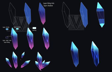 Tutorial the steps to create a crystal  , CuLu Artwork on ArtStation at https://www.artstation.com/artwork/DxV2o0 Crystal Tutorial, Crystal Texture, Crystal Drawing, Digital Painting Techniques, Props Art, Gemstone Art, Digital Art Beginner, Paint Tool Sai, Coloring Tutorial