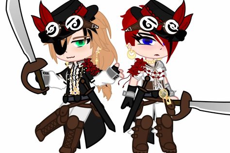 Gacha Life Pirate Outfit, Gacha Club Pirate Outfit Ideas, Gacha Club Outfit Pirate, Pirate Gacha Club Outfit, Gacha Club Pirate, Gacha Pirate Outfit, Blush Meter, Gacha Hairstyles, Outfit Gacha