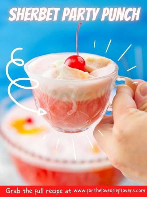 Sweet and tangy Rainbow Sherbet Party Punch is a vintage drink recipe that both kids and adults will love! Just 3-ingredients and one step. Sherbert Punch Alcoholic, Punch With Sherbet Recipes, Punch With Sherbet, Rainbow Sherbet Punch, Sorbet Punch, Best Punch Recipe, Party Punch Recipe, Sherbet Punch Recipes, Sherbet Recipes