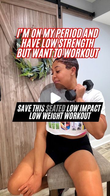 Spice Smith on Instagram: "Here is why I still work out on my period ⬇️ Workout deets below⬇️  Periods are absolutely draining. And as we hit our 40s, it seems like it is getting worst. The pain, the bloat, the length, etc! Some women choose to not work out on their cycle and I absolutely get it. For me, if my cycle is causing me a lot of strife, I may rest completely, BUT if I have just ONE OUNCE of energy, I go for a low impact workout. It is important for me to move because it helps me mentally. Especially when I’m moody due to PMS (sorry hubby😂)   Low Impact Seated Chair Workout:  ✅3 rounds ✅Pick 5 of these exercises and perform them for 20 seconds and rest for 40 seconds.  ✅Listen to your body. Do more or less as you need to  #righteouslyfit #periodproblems #menstrualcycle #lowimpact Period Exercises Workouts, Working Out On Your Period, Period Friendly Workouts, Period Workout Exercises, Sorry Hubby, Period Workout, On My Period, Chair Workout, Period Problems