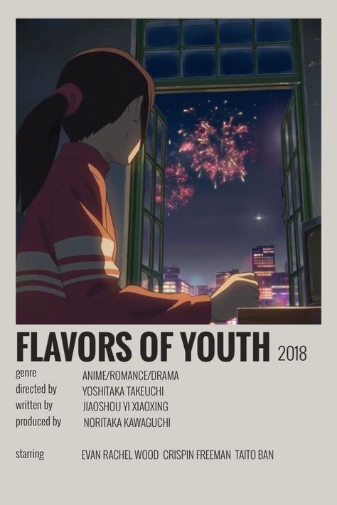 Flavors of youth, flavors of youth netflix, flavors of youth poster, anime poster, anime minimalist poster Anime Show List, Romance Anime Movies To Watch, Anime Movies Poster, Netflix Anime Movies, Youth Of May Poster, Flavours Of Youth, Flavors Of Youth, Anime Movie Poster, Art Of Anime