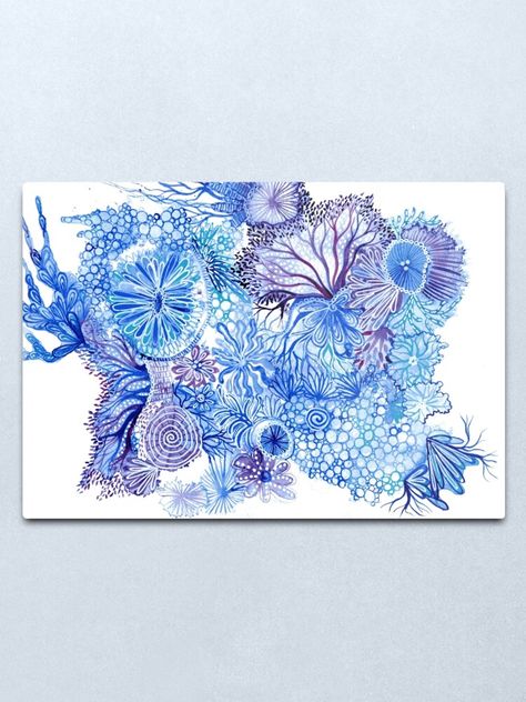 Coral Watercolor Painting, Watercolour Coral Reef, Watercolor Art Coral Reef, Watercolour Coral, Reef Watercolor, Marine Tattoos, Watercolor Coral Reef, Coral Artwork, Watercolour Beach