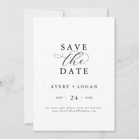 Classic Save The Date, Modern Save The Dates, Date Invitation, Formal Invitation, Announcement Cards, Save The Date Invitations, Wedding Announcements, Wedding Stationary, Black And White Design