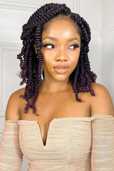 Bob Passion Twists, Crochet Passion Twists, Marley Braids, Crochet Braiding Hair, Synthetic Braids, Spring Twist Hair, Spring Crochet, Passion Twists, Curly Braids