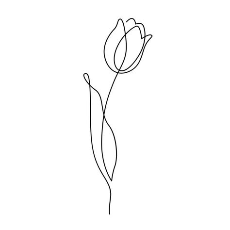 Simple Tulip Tattoo, Fine Line Tulip, Simple Peony Tattoo, Fine Line Tulip Tattoo, Tulip Line Art, Tattoo Real, Tulip Tattoo, Poster Graphics, Peonies Tattoo