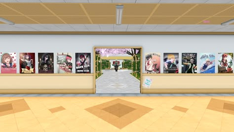 10/10 advertising Yandere Simulator School Background, Yandere Background, Gacha Yandere Simulator, Yandere Simulator Background, Gacha Yandere, Silly Backgrounds, Akademi High, Club Posters, Greenscreen Ideas