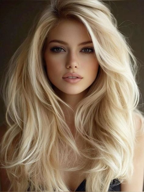 Most Beautiful Women's Faces, Big Long Hair, Bombshell Hair, Cool Blonde Hair, Blonde Hair Looks, The Best Hairstyles, Have Inspiration, Hairstyles Women, Trendy Winter