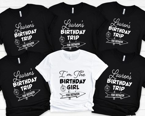 "Personalized Birthday Trip Shirt, Birthday Travel Shirt, Girls Trip Shirt, Custom Birthday Travel Shirt, Girls Vacation Shirt, Birthday Gift WELCOME MY STORE Shirts are UNISEX. Shirts are made with high grade, commercial vinyl and pressed with a commercial grade heat press. Colors on chart may differ slightly in person depending on screen. < Reading the Sizing Chart > Please note that the sizing chart includes the measurements of one side of the shirt, not the circumference. HOW TO ORDER 1~Sele Birthday Trip Shirts, Girls Weekend Shirts, Vacation Tshirts, Travel Tshirt, 50th Birthday Shirts, Birthday Travel, Girls Trip Shirts, Birthday Trip, Girls Vacation