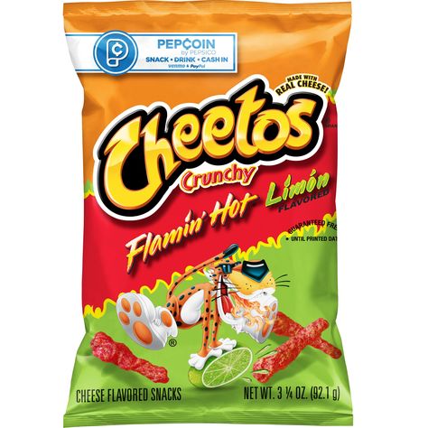 Cheetos Crunchy Flamin' Hot Limon Cheese Flavored Snacks, 3.25 oz Bag - Walmart.com Peter Pan Peanut Butter, Secret Santa List, Spicy Chips, Bag Of Cheetos, Cheesy Smile, Chester Cheetah, Cheetos Crunchy, American Candy, Hot Chip