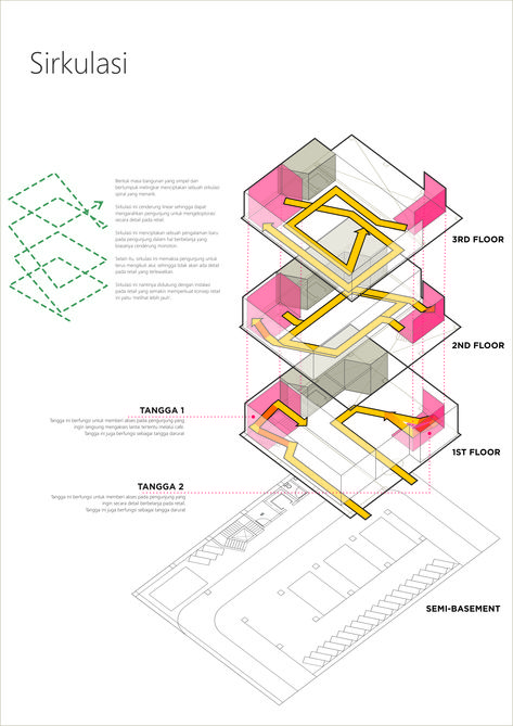 Egress Diagram Architecture, Architectural Circulation Diagram, Circulation Axonometric, Circulation Diagram Architecture, Circulation Diagram, Function Diagram, Therme Vals, Urban Design Concept, Buch Design