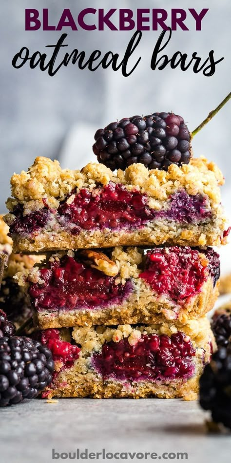 Blackberry Oatmeal, Blackberry Dessert, Blackberry Recipes, Easy Dessert Recipe, Oatmeal Bars, Köstliche Desserts, Easy Dessert, Healthy Dessert Recipes, Dessert Recipe