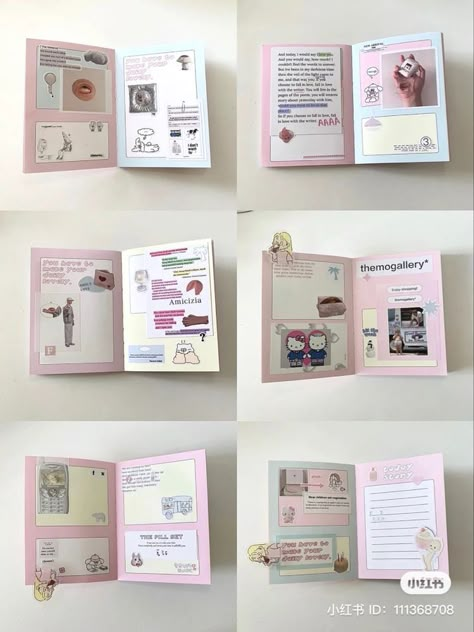 Scrapbook Inside Ideas, Zine Book Ideas, Project Poster Ideas, Pola Top, Paper Card Ideas, Penpal Ideas, Letters Ideas, Love Mail, Pretty Journals