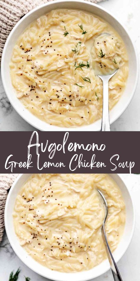 Greek Chicken Avgolemono Soup, Avelogmo Soup, Avlogomeno Soup, Greek Egg Lemon Soup, Avgolemono Soup Recipe, Avagolemon Soup, Aveglemeno Soup Recipe, Avgolemono Soup Instant Pot, Crockpot Avgolemono Soup