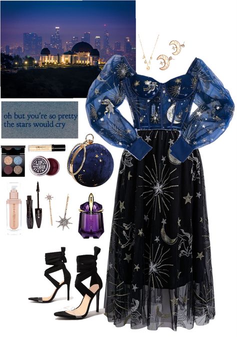 Stars Outfit, Corset Outfit Aesthetic, Disney Villain Costumes, Galaxy Outfit, Ideas For Date Night, Griffith Observatory, Galaxy Fashion, Corset Outfit, Shoplook Outfits