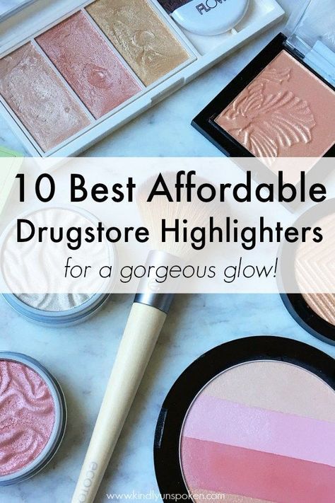 Today I've rounded up 10 Best Affordable Drugstore Highlighters to add to your makeup collection that will give your skin an instant, beautiful glow. These powder highlighters and palettes are the best beauty products at the drugstore and will help you get your spring and summer glow on! Even better most are under $10 making them super affordable and budget-friendly! #highlighters #drugstoremakeup #affordablemakeup Drugstore Highlighter, Best Eye Serum, Best Highlighter, Best Beauty Products, Best Eye Cream, Makeup Beginners, Affordable Makeup, Makeup To Buy, Powder Highlighter