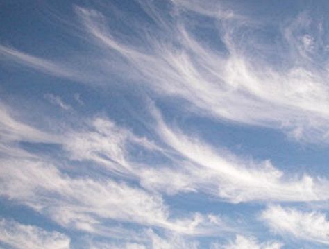 CIRRUS: Wispy and high in the sky, these clouds are actually made up of ice crystals formed from the freezing of supercooled water droplets and are usually present on a clear day. Cirrus clouds are sometimes referred to as “feather” clouds or “mare’s-tails” and point in the direction of air movement at their elevation, which is usually about five to six miles high. Cirrus Cloud, Angel Clouds, Water Droplets, Off Grid Living, Natural Phenomena, Cloudy Day, Emergency Preparedness, Nature Beauty, Painting Inspiration