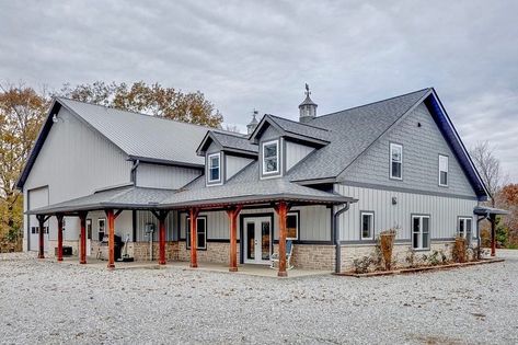 R2G Barndominiums on Instagram: “Supersize me! 3BR 2.5BA with attached 60x104 shop….more like event center. #barndominium #barndo #barndominiums #barndotour #barndoenvy…” 3 Bedroom Barndominium, Barndominium Kits, 5 Bedroom Barndominium, Barn House Kits, Metal Building House Plans, Barn Homes Floor Plans, Silo House, Barndominium Plans, Pole Barn House Plans