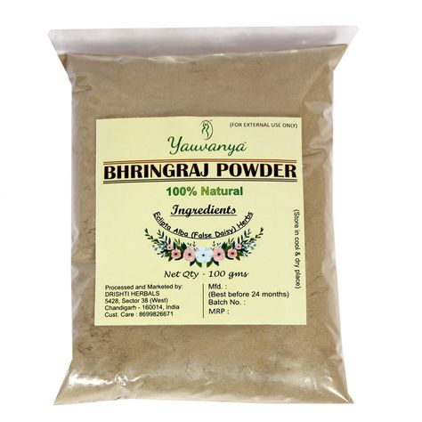 Bhringraj / False Daisy Powder is an excellent ayurvedic herb which prevents hair loss, premature graying and also helps make hair dark, dense and lustrous. It is packed with Alkaloids, Flavonoids, Protiens and Vitamin C and therefore is excellent for healthy hair. Bhringraj Powder, Amla Powder, Ayurvedic Hair Care, Herbal Store, Best Hair Care, Ayurvedic Hair, Medicinal Herb, Hair Concerns, Organic Hair Care