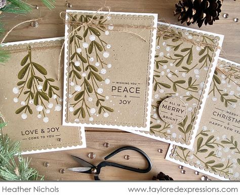 Taylored Expressions Create In Quads Mistletoe, Taylored Expressions Christmas Cards, Fruit Diy, Xmas Art, Winter Greenery, Stamping Cards, Taylored Expressions, Whimsical Christmas, Christmas Stamps