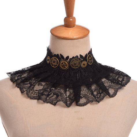 Mix Victorian and Steampunk style with this elegant necklace! Length: 11.8" | 30cm + 1.8" | 3cm extend chain Gender: women Material: Polyester Detachable collar Diy Choker Necklace, Victorian Choker Necklace, Item Reference, Victorian Collar, Victorian Accessories, Steampunk Victorian, Skirts With Boots, Victorian Steampunk, Victorian Lace