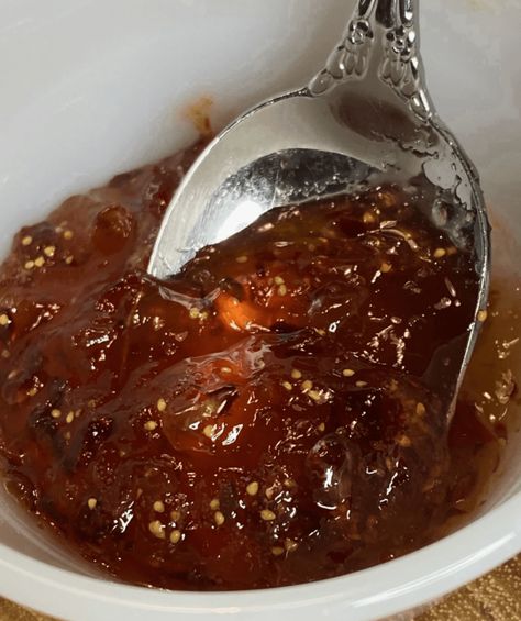 Fig Pepper Jelly, Fig Jalapeno Pepper Jelly, Fig Jelly Recipe, Fig Pepper Jelly Recipe, Pepper Jelly Recipe, Homemade Enchilada Sauce Recipe, Pepper Jelly Recipes, Recipes With Enchilada Sauce, Homemade Jelly