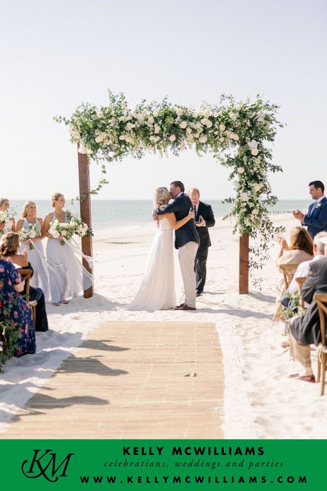 Beach Wedding Arch, Light Blue Bridesmaid Dresses, Light Blue Bridesmaid, Floral Arch Wedding, Dream Beach Wedding, Wedding Arch Flowers, Port Royal, Cabo Weddings, Seaside Wedding