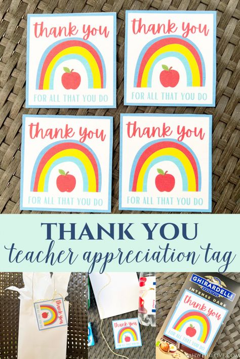 Teacher Appreciation Gifts For Staff Free Printables, Staff Appreciation Tags Free Printables, Paraprofessional Appreciation Gift Tags Free, Teacher Appreciation Gift Tags Printable, Teacher Appreciation Gifts Tags Free Printables, Teacher Appreciation Week Gift Tags, Teacher Thank You Free Printable, Teacher Printables Free Appreciation, Free Appreciation Printables