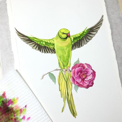 5,918 kedvelés, 23 hozzászólás – Polina Bright (@poli.bright.art) Instagram-hozzászólása: “Green parrot 💚 #worldofartists #process_of_creativity #instaart #instadraw  #instartist #art #arts…” Drawing For Small Kids, Birds Sketch, Rock Birds, Tree Wall Painting, Cute Parrots, Parrot Tattoo, Easy Hand Drawings, Core Wallpaper, Painting Dress