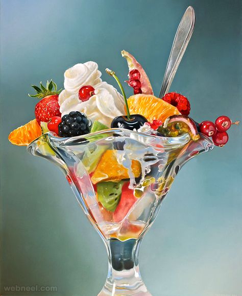 TJALF SPARNAAY Tjalf Sparnaay, Food Art Painting, Fruit Sorbet, Oil Painting Nature, Hyper Realistic Paintings, Realistic Oil Painting, Painting Nature, Food Painting, Egg Painting