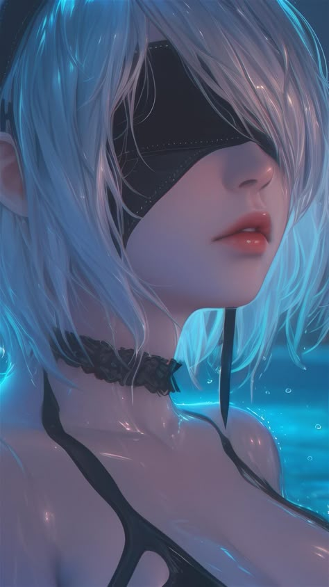 4k HD Wallpaper: 2B from Nier by Rainy Pool in Moonlight Nier Automata 2, Nier 2b, 2b Cosplay, Fanart Wallpaper, Anime Girlies, 4k Hd Wallpaper, Under The Moonlight, Fate Stay Night Anime, Harley Quinn Art