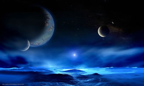 scaricare gli sfondi spazio,  3d,  Arte Sfondi gratis per la risoluzione del desktop 5000x3000 — immagine №500215 3d Hd Wallpaper, Sci Fi Landscape, Blue Space, Planet Blue, Full Hd Wallpaper, Beautiful Night, Night Scene, Landscape Artist, Science Art