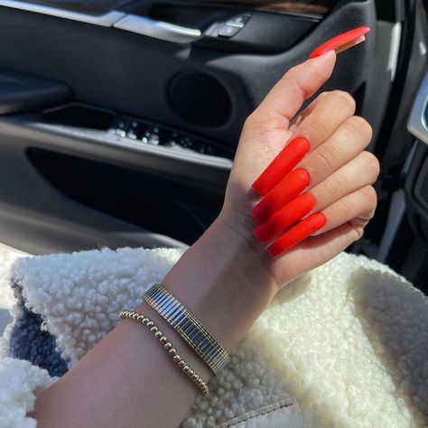 Matte red acrylics Red French Tip With Black Line, French Nails Outline, Black French Tip With Red Heart, French Tips With Black, Black French Tip Nail, Red Acrylics, Red French Tips, Red French Tip, Black French Tip