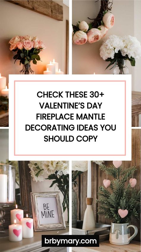 Check out these 30+ Valentine’s Day Fireplace Mantle Decorating Ideas. Valentine’s Day is the perfect time to cozy up your home and add some romance to your decor, and the mantle is a great place to start. Mantle Decor Simple, Spring Fireplace Mantle Decor, Couples Bedroom Wall Decor, Spring Fireplace, Mantle Decorating Ideas, Brick Fireplace Decor, Mantle Decorating, Red Brick Fireplaces, Spring Mantle