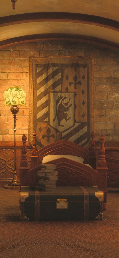 Harry Potter Cedric Diggory, Hufflepuff Bedroom, Hufflepuff Room, Hogwarts Common Rooms, Hogwarts Dorm, Cedric Diggory Aesthetic, Cottagecore Yellow, Hufflepuff Wallpaper, Hogwarts Room