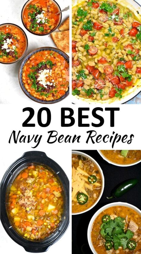 navy bean recipes pin Senate Navy Bean Soup Recipe, Recipes Using Navy Beans, Navy Bean Soup Recipes, Baked Bean Dip, Navy Bean Recipes, Ham Bone Soup, Navy Bean Soup, Bean And Bacon Soup, Pork Breakfast Sausage