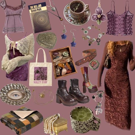 90s Hippy Fashion, Eclectic Witch Aesthetic Fashion, 70s Whimsigoth Aesthetic, Charmed Aesthetic Outfits, Whimsigoth Music, Whimsigoth Essentials, Whimsigoth Crafts, Whimsigoth Fall Outfits, 90s Witch Aesthetic Outfits