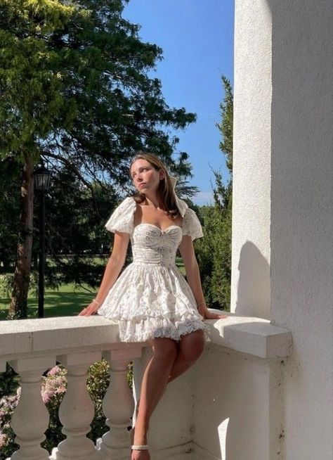 [Sponsored] 57 Romantic Outfits For Women Classy Tricks You Will Love #romanticoutfitsforwomenclassy Cottage Core Birthday Dress, Graduation Dresses Aesthetic, Graduating Dress, Romantic Outfits For Women, Cottage Core White Dress, Cottage Core Fits, White Cottage Core Dress, Feminine Aesthetic Outfits, Cottage Core Clothes