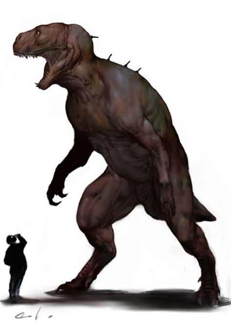 Scrapped "Jurassic Park IV" Human/Dinosaur Hybrid Concept Art Creature Fantasy, Hybrid Art, Jurassic World Dinosaurs, Creature Artwork, Giant Monsters, Paleo Art, Alien Creatures, Fantasy Monster, Prehistoric Animals