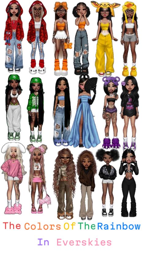 this app is called ever skies its on the app store for free Cute Easy Outfits For School, Fashion Dress Up Games, Imvu Outfits Ideas Cute, Teen Swag Outfits, Bratz Inspired Outfits, Fashion Gal, Hello Kitty Cartoon, Cute Lazy Day Outfits, Black Cartoon