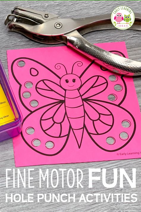 Perfect for your spring theme, butterfly theme, insect theme and a wide variety of thematic and seasonal unit and lesson plans.  Help kids build hand strength and improve fine motor skills with these hole punch printables.  Create fine motor skills activity kits.  Click to learn more. #finemotorskills #preschool #prek Hole Punch Activities, Butterfly Lessons, Preschool Fine Motor Skills, Bug Activities, Insects Preschool, Butterflies Activities, Bugs Preschool, Insect Activities, Insects Theme