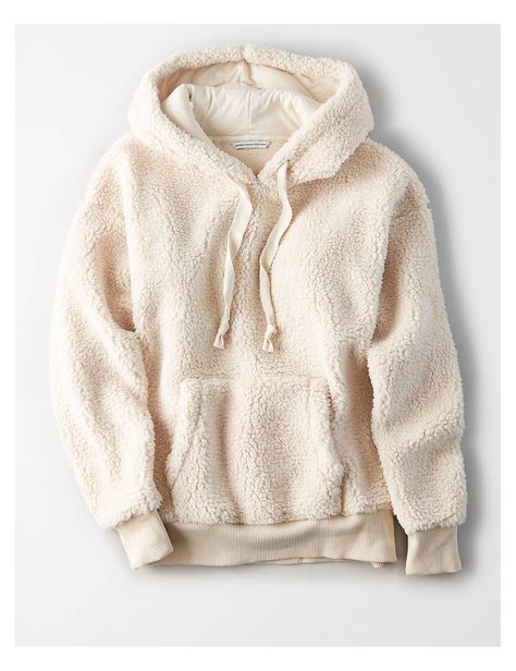 AE Fuzzy Teddy Sherpa Hoodie, Cream | American Eagle Outfitters Hoodie Cream, Trendy Hoodies, Stylish Hoodies, Sherpa Hoodie, Cute Comfy Outfits, Mens Outfitters, Cozy Fashion, Comfy Outfits, Cute Casual Outfits