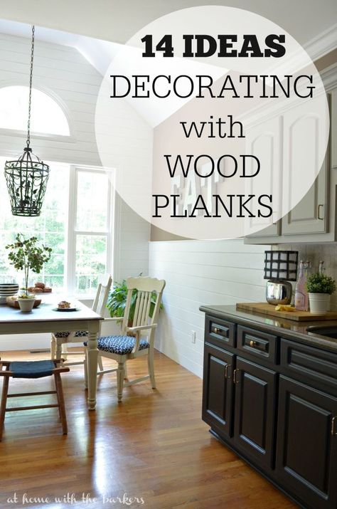 Wood Plank Decorating Ideas for every room in your home. | www.liveniou.com Wood Plank Decor, Decorating With Wood, Ideas With Wood, Flooring On Walls, Plank Art, Wood Plank Walls, Wall Planks, Wall Decorating, Plank Walls