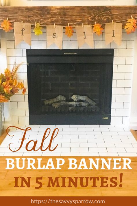 Diy Thanksgiving Banner Ideas, Diy Fall Banner For Fireplace, Fall Banners Ideas Diy, Diy Fall Banner, Fall Pennant Banner, Cricut Banners, Diy Fall Decor Outdoor, Diy Burlap Banner, Fall Burlap Banner