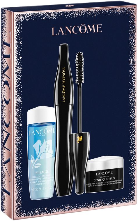 Enhance, refresh and renew the look of the eyes with Lancôme’s Hypnose Mascara Gift Set.. This Christmas kit is perfect for beauty and skincare aficionados alike.. The Gift Set Includes:. Lancome Hypnose Custom-Wear Volume Mascara 6.5ml 01 - Noir Hypnotic. Lancome Bi-Facil Non-Oily Instant Cleanser for Sensitive Eyes 30ml. Lancome Advanced Genifique Yeux Youth Activating & Light Infusing Eye Cream 5ml Lancome Hypnose Mascara, Natural Eye Look, Mini Mascara, Lancome Hypnose, Eye Mascara, Bumble And Bumble, Sensitive Eyes, Holiday Set, Volume Mascara