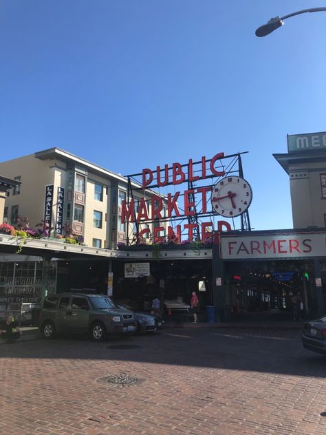 | public market center | downtown | Seattle, Washington | farmers market | city aesthetic | market square | Public Market, Downtown Seattle, City Aesthetic, Farmers Market, Seattle, Farmer, Washington, Broadway Shows, Marketing