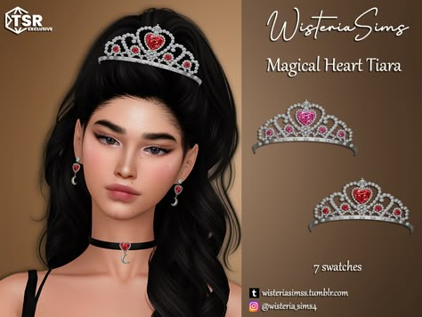 The Sims Resource - Sims 4 - Crown - WisteriaSims - For Woman - Magical Heart Tiara Sims Tiara Cc, Sims 4 Cc Princess Tiara, Ts4 Crown Cc, Sims 4 Cc Tiara, Sims 4 Tiara Cc, Crown Sims 4 Cc, Sims 4 Earring Cc, Sims 4 Cc Crown, Sims 4 Crown Cc