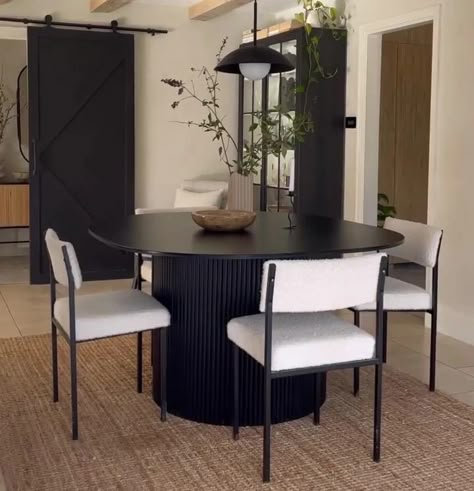 A WOMAN decided to get creative when she couldn’t afford a pricey designer dining room table – and made it herself using Ikea and eBay bargains. Interiors fan Michaela, who uploads on Instagram under @mishkashoe, shared a video showing how she made her bargain replica. She had wanted a black round table which had wooden […] Ikea Black Dining Table, Black Ikea Table, Black Dining Tables Round, Anthropologie Round Dining Table, Black Round Table Dining Room, Dining Rooms With Black Round Tables, Black Round Dining Room Table Decor, Black Fluted Dining Table, Round Black Table Dining